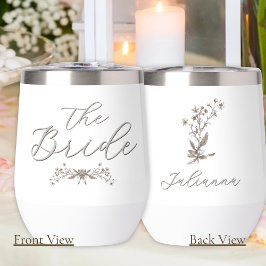 Gepersonaliseerde bruid rustieke wilde bloemen