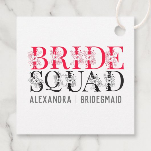 Gepersonaliseerde bruid Squad - Elegant vrijgezell Bedankjes Labels (Achterkant)