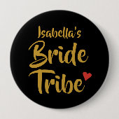 Gepersonaliseerde bruid stam rood hart ronde button 4,0 cm (Voorkant)