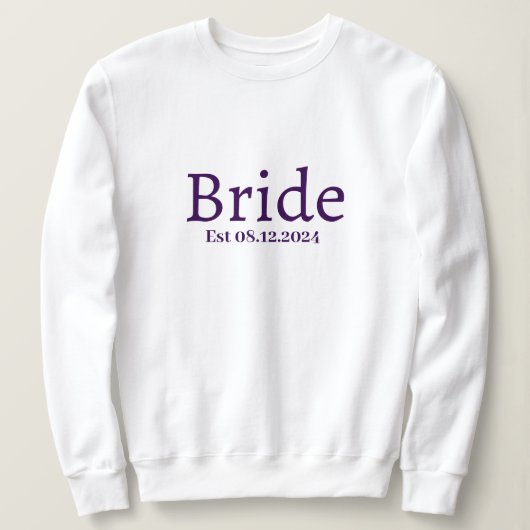 Gepersonaliseerde bruid Stijlvol Modern Minimal Mo Trui (Design voorkant)