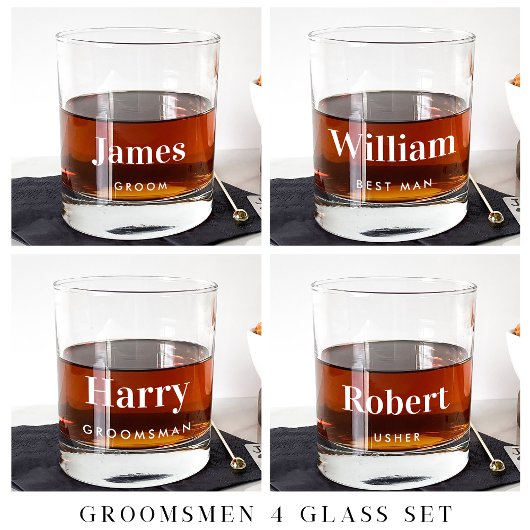 Gepersonaliseerde bruidegom Beste Man Groomsman Br Whisky Glas