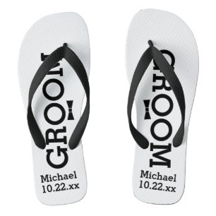 Gepersonaliseerde bruidegom bruiloft - aangepaste  teenslippers