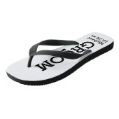 Gepersonaliseerde bruidegom bruiloft - aangepaste teenslippers (Schuin)