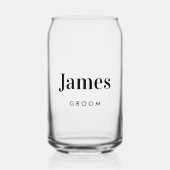 Gepersonaliseerde bruidegom bruiloft blikvorm glas (Voorkant)