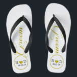 Gepersonaliseerde bruidegom (goud) teenslippers<br><div class="desc">Fun,  teenslippers voor aangepaste bruiloft</div>