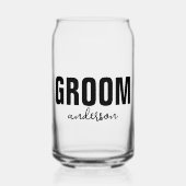Gepersonaliseerde bruidegom naam blikvorm glas (Voorkant)