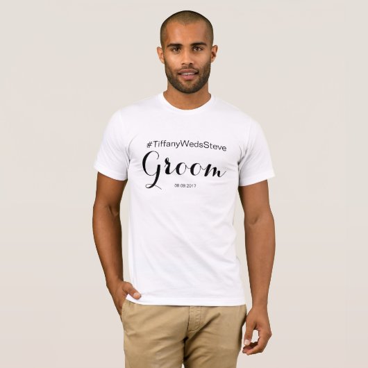 Gepersonaliseerde Bruidegom T-shirt van Bruids Set (Voorkant volledig)