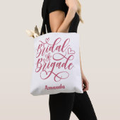 Gepersonaliseerde bruidsbrigade bruidsmeisje tote bag (Dichtbij)