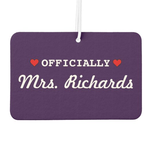 Gepersonaliseerde bruidsbruiloft luchtverfrisser (Achterkant)