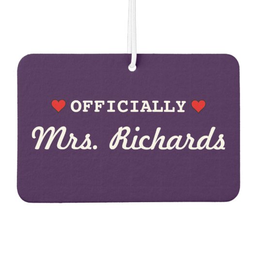 Gepersonaliseerde bruidsbruiloft luchtverfrisser (Voorkant)