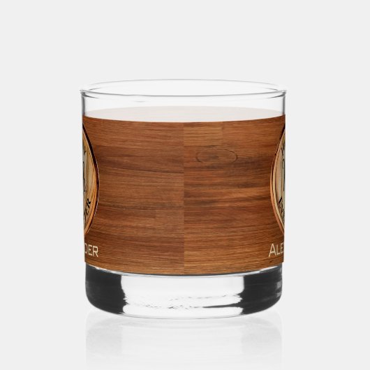 Gepersonaliseerde bruidskamers MR houttint Whisky Glas (Rechts)