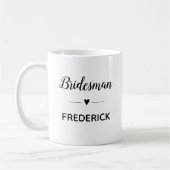 Gepersonaliseerde Bruidsman Black Script Wedding Koffiemok (Links)