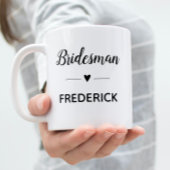 Gepersonaliseerde Bruidsman Black Script Wedding Koffiemok