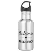 Gepersonaliseerde Bruidsman Hart Wedding Waterfles (Voorkant)