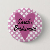 Gepersonaliseerde bruidsmeisje badge / Button (Voorkant)