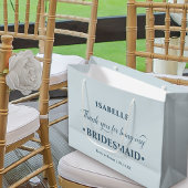 Gepersonaliseerde bruidsmeisje blauw dank u groot cadeauzakje