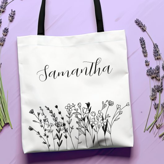 Gepersonaliseerde bruidsmeisje Bloemen Bachelorett Tote Bag