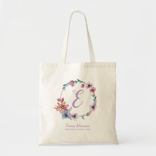 Gepersonaliseerde bruidsmeisje bruids partij voors tote bag (Voorkant)