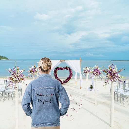 Gepersonaliseerde bruidsmeisje bruiloft vrijgezell denim jacket
