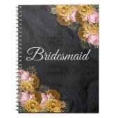 Gepersonaliseerde bruidsmeisje cadeau idee notitieboek (Voorkant)