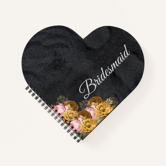 Gepersonaliseerde bruidsmeisje cadeau idee notitieboek (Voorkant)