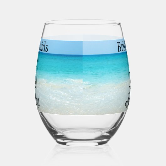 Gepersonaliseerde bruidsmeisje cadeau tropische st wijnglas zonder voet (Links)