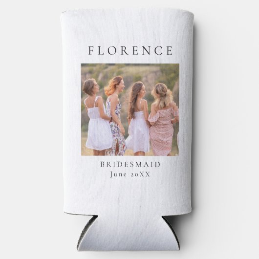 Gepersonaliseerde bruidsmeisje foto seltzer blikjeskoeler (Voorkant)