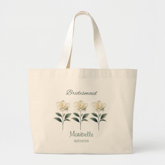Gepersonaliseerde bruidsmeisje Gardenia Canvas tas (Voorkant)