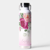 Gepersonaliseerde bruidsmeisje geschenken magenta waterfles (Voorkant)