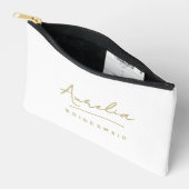 Gepersonaliseerde bruidsmeisje Monogram Gold Scrip Etui (Open)