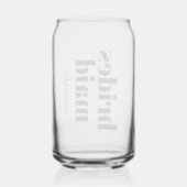 Gepersonaliseerde bruidsmeisje Monogram Naam Blikvorm Glas (Achterkant)