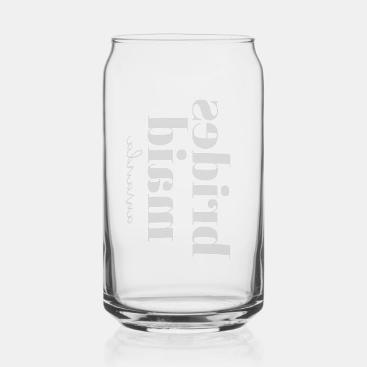 Gepersonaliseerde bruidsmeisje Monogram Naam Blikvorm Glas (Achterkant)