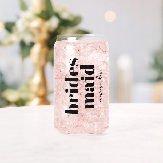 Gepersonaliseerde bruidsmeisje Monogram Naam Blikvorm Glas (Insitu (Huwelijk))