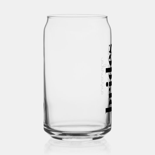 Gepersonaliseerde bruidsmeisje Monogram Naam Blikvorm Glas (Rechts)