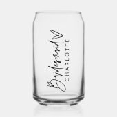 Gepersonaliseerde bruidsmeisje naam Gift Modern Sc Blikvorm Glas (Voorkant)