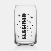 Gepersonaliseerde bruidsmeisje naam Gift Retro Fon Blikvorm Glas (Voorkant)