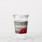 Gepersonaliseerde bruidsmeisje script rustieke blo acryl drinkbeker (Voorkant)