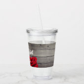 Gepersonaliseerde bruidsmeisje script rustieke blo acryl drinkbeker (Links)