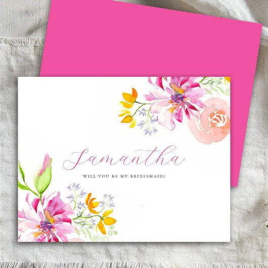 Gepersonaliseerde bruidsmeisje voorstel Kaarten Wa Notitiekaartje