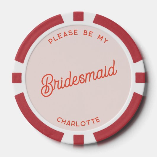 Gepersonaliseerde bruidsmeisje voorstel poker chips (Voorkant)