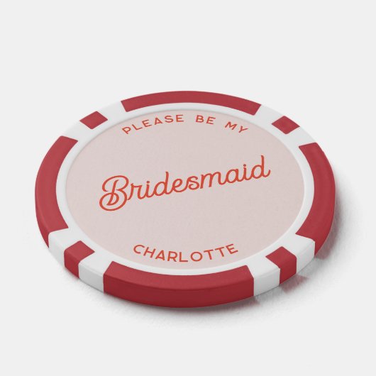 Gepersonaliseerde bruidsmeisje voorstel poker chips (Enkel)