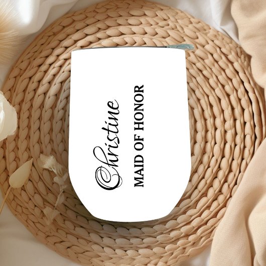 Gepersonaliseerde bruidsmeisje wijn tumblers bache
