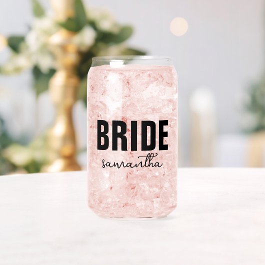 Gepersonaliseerde bruidsnaam blikvorm glas (Insitu (Huwelijk))