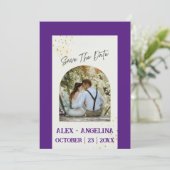 Gepersonaliseerde bruiloft aankondiging met uw uni (Staand voorkant)