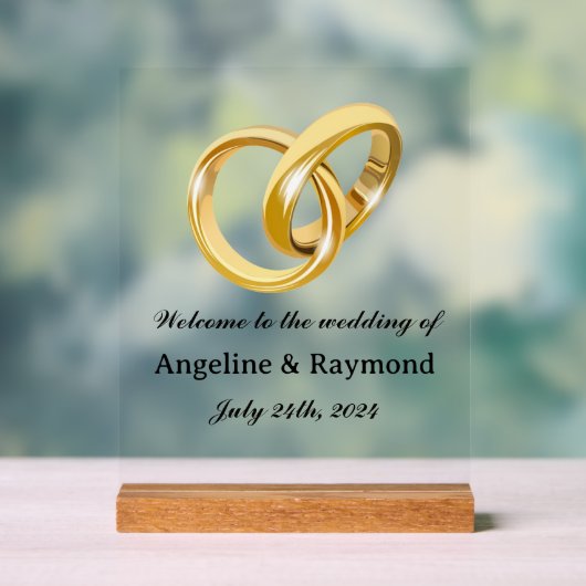 Gepersonaliseerde bruiloft acryl teken bord (Neutraal)