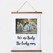 Gepersonaliseerde bruiloft Afbeelding Houten wandt Hangend Wandkleed (Voorkant)