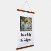 Gepersonaliseerde bruiloft Afbeelding Houten wandt Hangend Wandkleed (Gebogen)