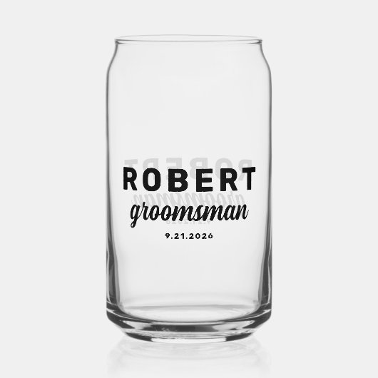 Gepersonaliseerde bruiloft Bachelor Party Blikvorm Glas (Voorkant)