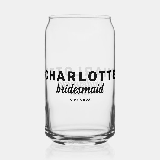 Gepersonaliseerde bruiloft Bachelorette Party Blikvorm Glas (Achterkant)