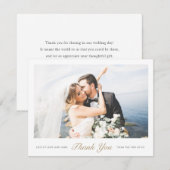 Gepersonaliseerde bruiloft bedankkaart met foto (Voorkant / Achterkant)